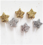 Velitas set de gibre estrellas plat/dor 6u